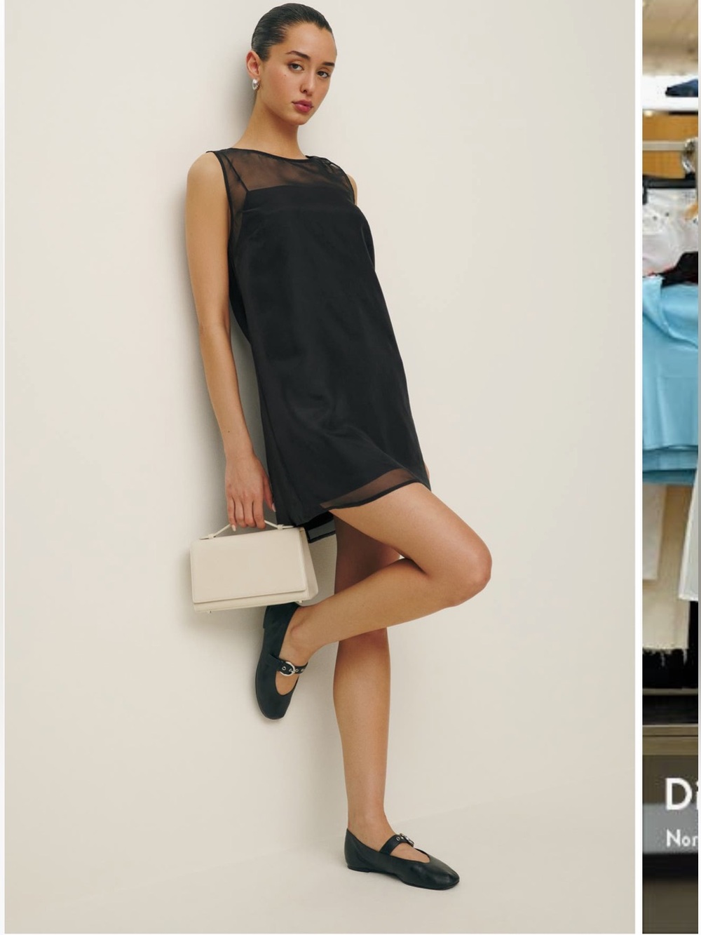 Reformation Vina Black Sheer Dress Size 4